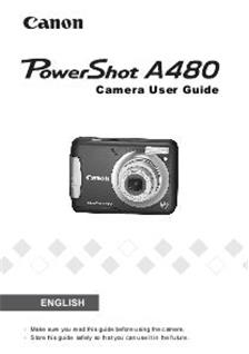 Canon PowerShot A480 manual. Camera Instructions.